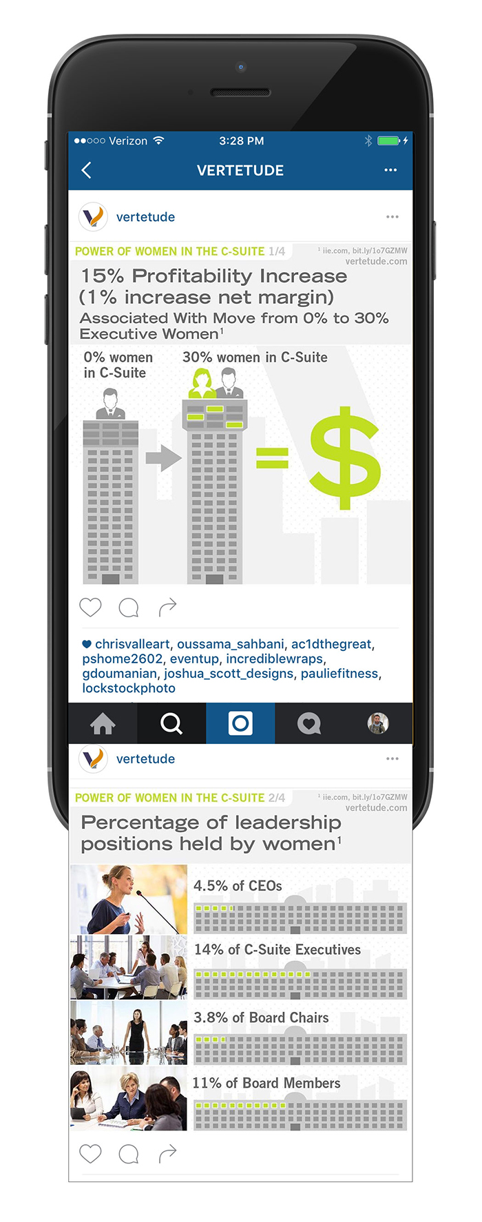 Power of women in c-suite infographic for mobile and social media