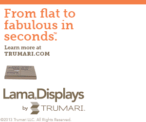 Lama Displays by Trumari animated web advertising illustrating rapid deployment