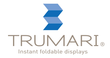 Trumari Instant Foldable Displays logo design vertical and support line