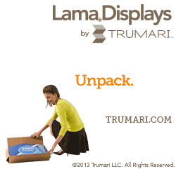 Trumari Lama Displays web ad animation illustrating ease of use