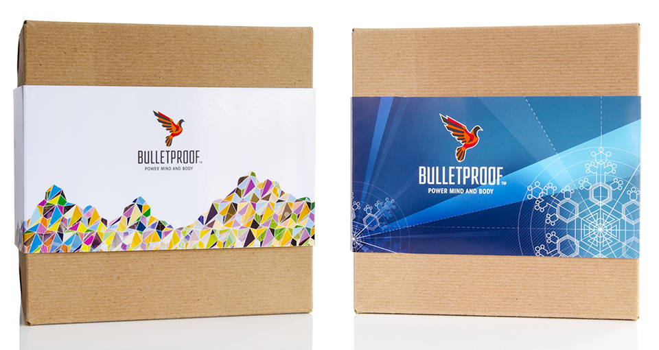 Bulletproof packaging gift box wrap with original seasonal artwork