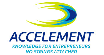 Accelement Logo Design in vertical format